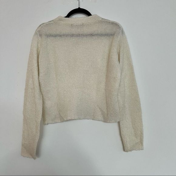 Brandy Melville Milk White Nubby Knit Boxy Sweater - Picture 2 of 7